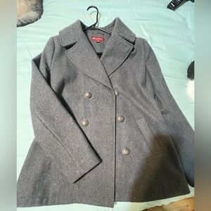 Merona Charcoal Double-Breasted Pea Coat. Size large